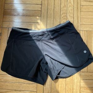 Lululemon black running shorts